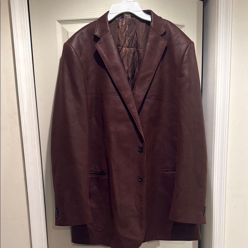Camiloni Textured Polyester Men's Brown Blazer Size 46